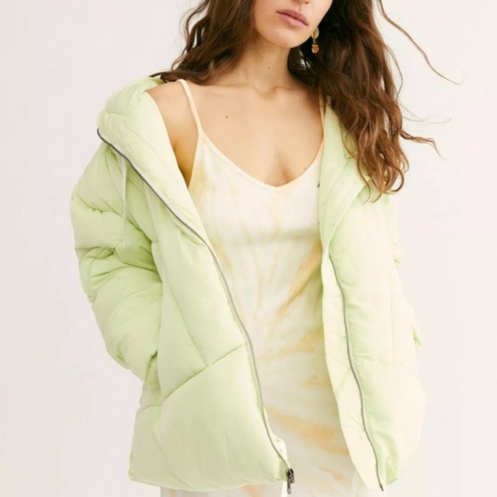 Free People Hailey Coat - Spring Green, XS